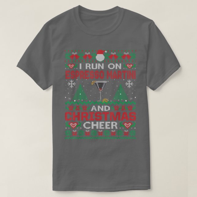 I Springa på Espresso Martini och Julturen Ugly T Shirt (Design framsida)