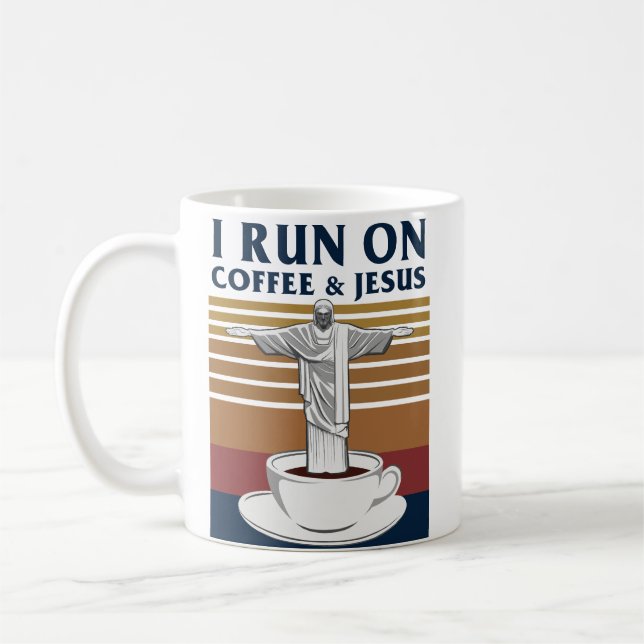 I Springa på kaffe och Jesus Kaffemugg (Vänster)