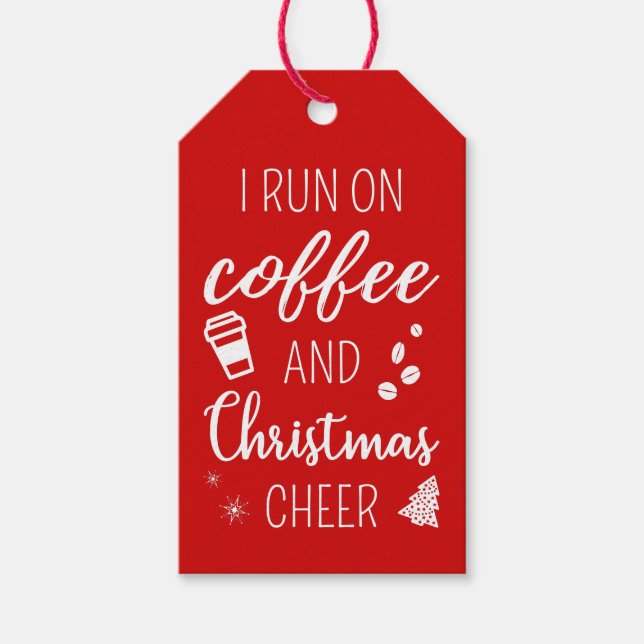 I Springa på kaffe och julost Presentetikett (Framsidan)