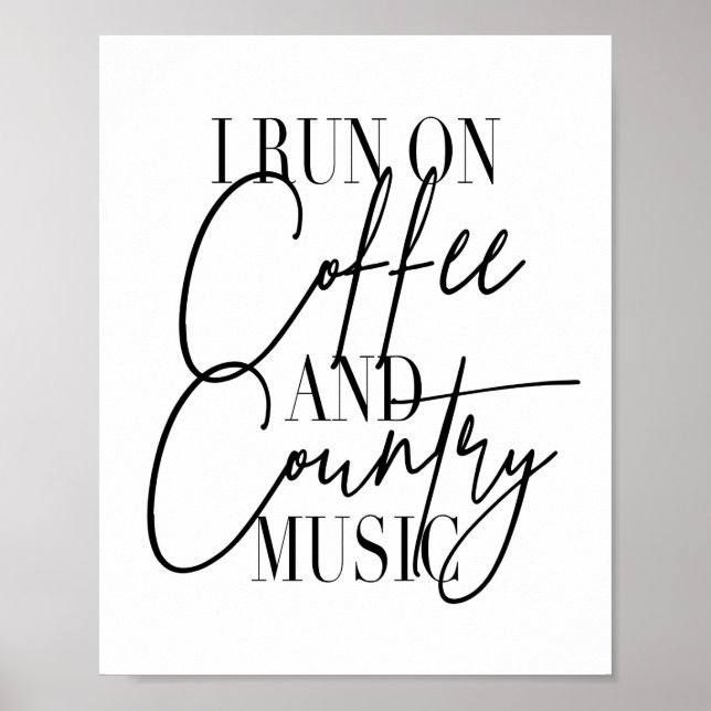 I Springa på kaffe och Land Music Poster (Framsidan)