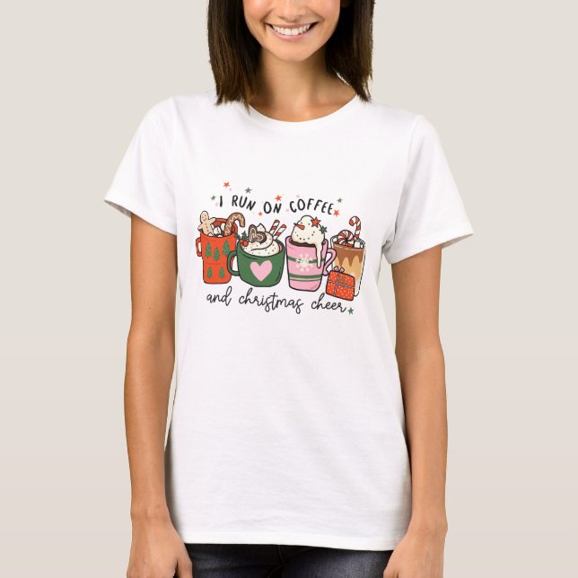 I Springa på kaffejulturen Cheer Funny jul T Shirt (Framsida)
