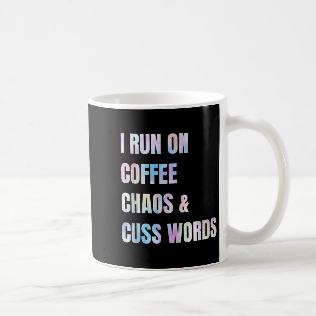 I Springa på kaffekaos och Cuss Ord-citat Kaffemugg (Höger)