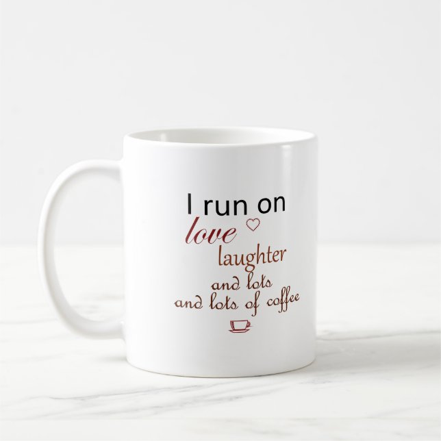 I Springa på massor av kaffe roligt Kaffemugg (Vänster)