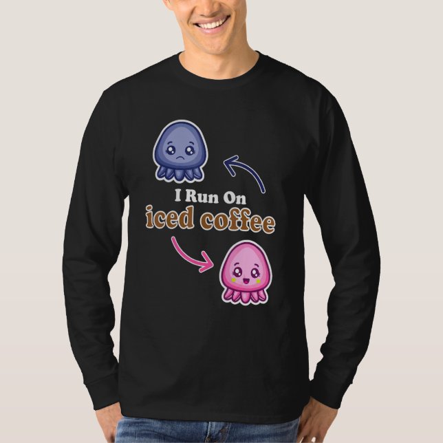 I Springa på spaltkål av kaffe Reversible Octopus  T Shirt (Framsida)