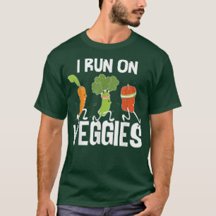 I Springa på Veggies Funny Vegan Plant Based Vegan T Shirt
