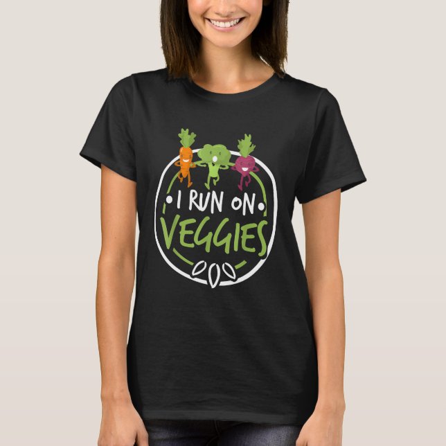 I Springa på Veggies Funny Vegan Vegetarian Spring T Shirt (Framsida)