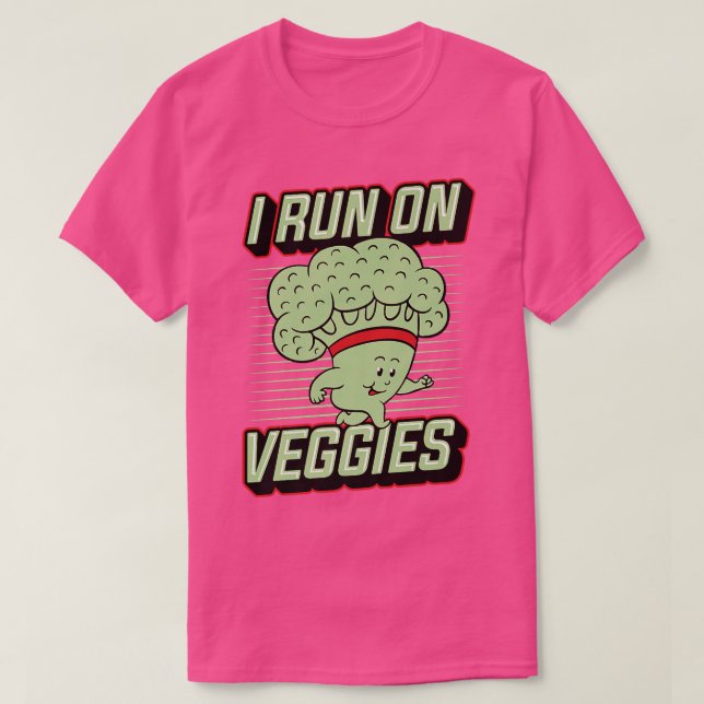 I Springa på Veggies Plant Based Vegan Idrottsman  T Shirt (Design framsida)