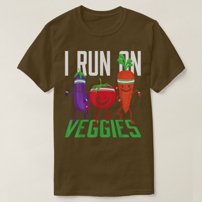 I Springa på Veggies Vegans Vegetarian T-Shirt (Design framsida)