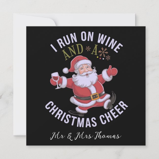 I Springa på Vin och julCheer Inbjudningar (Framsida)