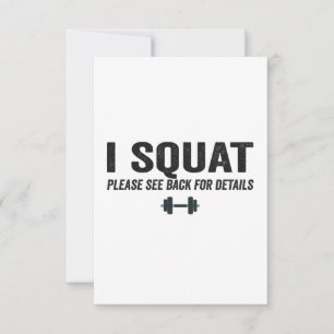 I Squat, se Tillbaka om du vill ha mer information Tack Kort