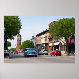 I stadens centrum Chelsea, Michigan Poster