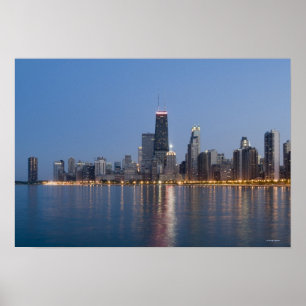 I stadens centrum Chicago horisont Poster