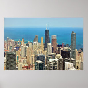 I stadens centrum Chicago horisont Poster