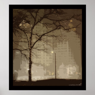 I stadens centrum Chicago i vinter Poster