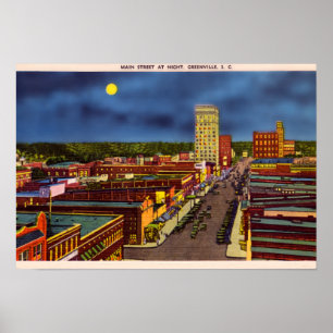 I stadens centrum Greenville South Carolina Poster
