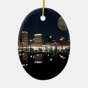I stadens centrum måne för Baltimore Maryland Julgransprydnad Keramik