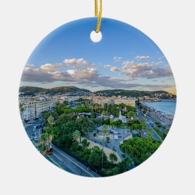 I stadens centrum Nice, frankrike Julgransprydnad Keramik (Framsidan)