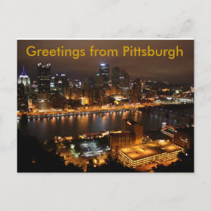 I stadens centrum Pittsburgh, hälsningar från Vykort