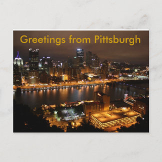 I stadens centrum Pittsburgh, hälsningar från Vykort
