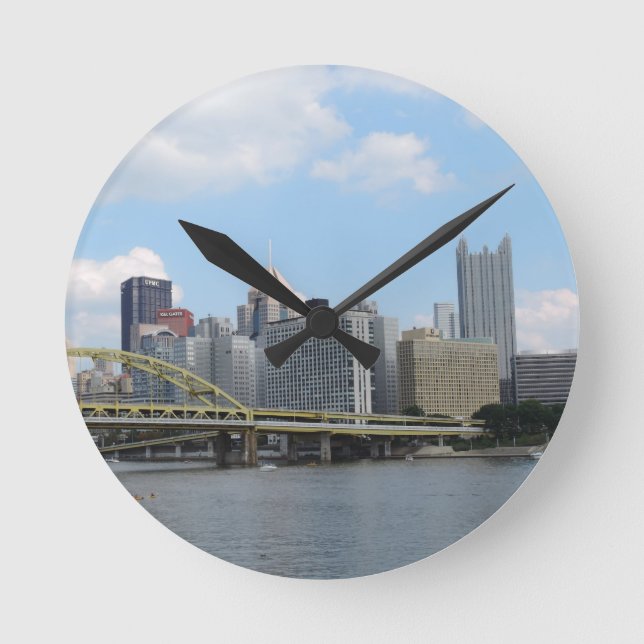 I stadens centrum Pittsburgh horisont Rund Klocka (Framsida)