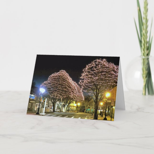 I stadens centrum Plymouth, Massachusetts Helgkort (Framsida)