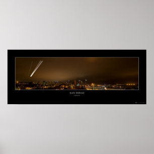 I stadens centrum San Diego nattpanorama Poster