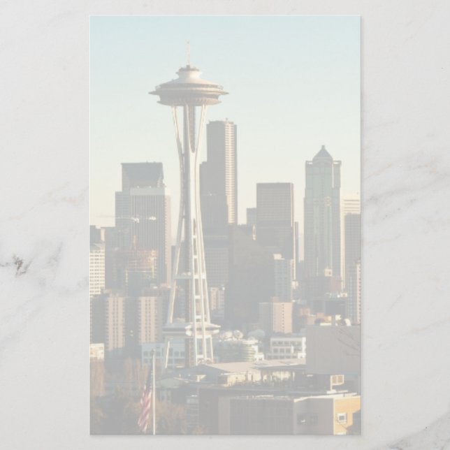 I stadens centrum Seattle horisont och utrymmenål Brevpapper (Framsida)