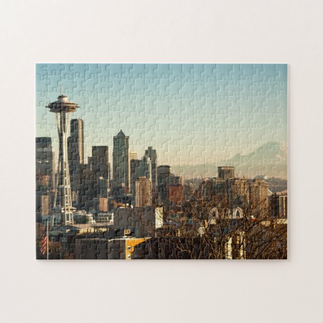 I stadens centrum Seattle horisont och utrymmenål Pussel (Horisontell)