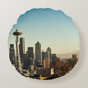I stadens centrum Seattle horisont och utrymmenål Rund Kudde