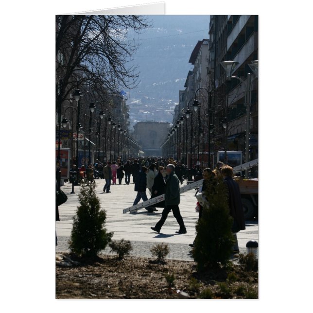 I stadens centrum Skopje 1 Hälsningskort (Framsidan)
