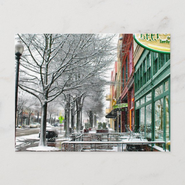 I stadens centrum vinter vykort (Framsida)