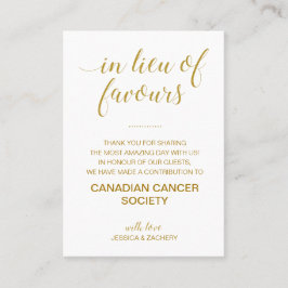 I stället för att gynna välgörenhetsdonationen Gul Placeringskort