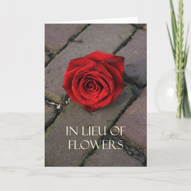 I stället för blomsterkort för sympati/begravning kort (Framsida)