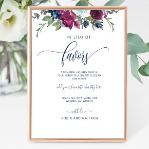 I stället för Favors Berry, Blue och Burgundy Sign Poster