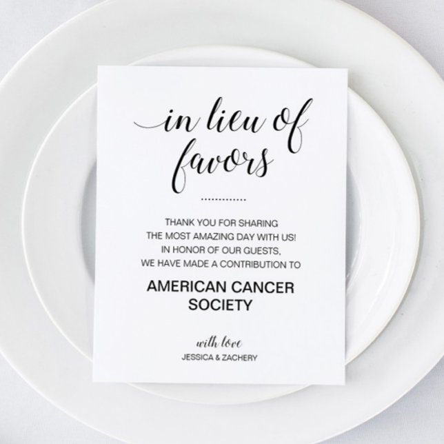 I stället för favors Charity Donation Bröllop (Skapare uppladdad)