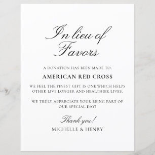 I stället för Favors Donationstecken i Bröllop