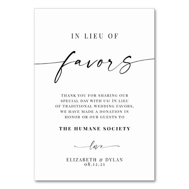 I stället för förmånskort Bröllop Bord Bordsnummer (Framsidan)