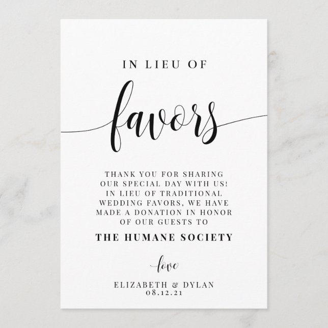 I stället för förmånskort Bröllop Bord Program (Framsida)