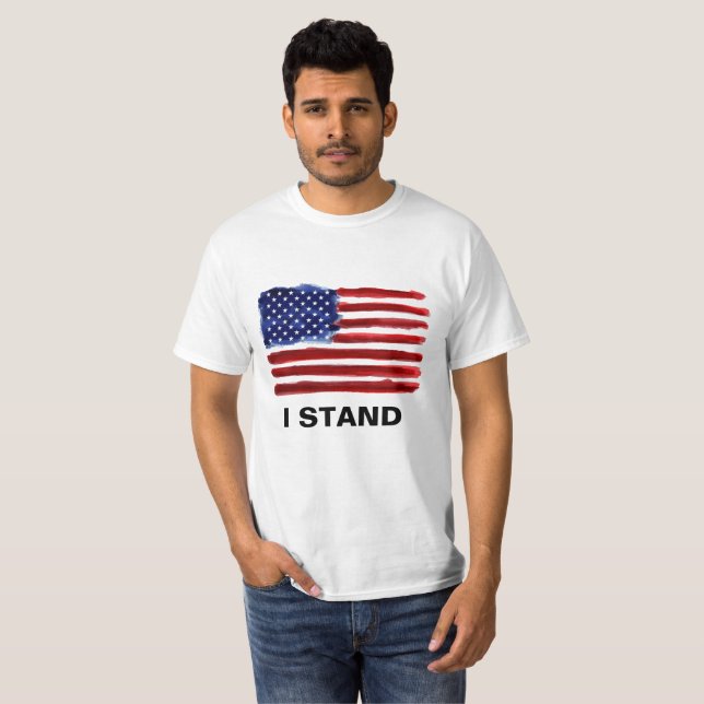 I stand - American Flagga T-Shirt (Hel framsida)