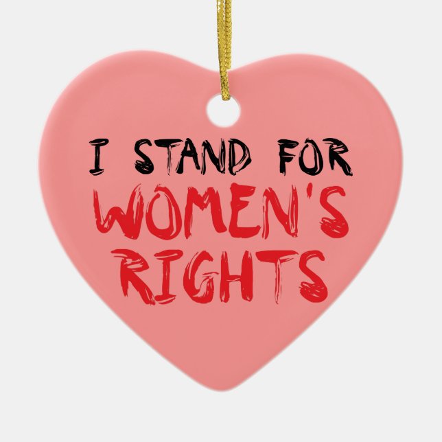 I stand for women's rights Christmas ornament (Framsidan)