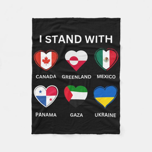 I Stand With Canada Greenland Mexico Panama Gaza U Fleecefilt (Framsidan)