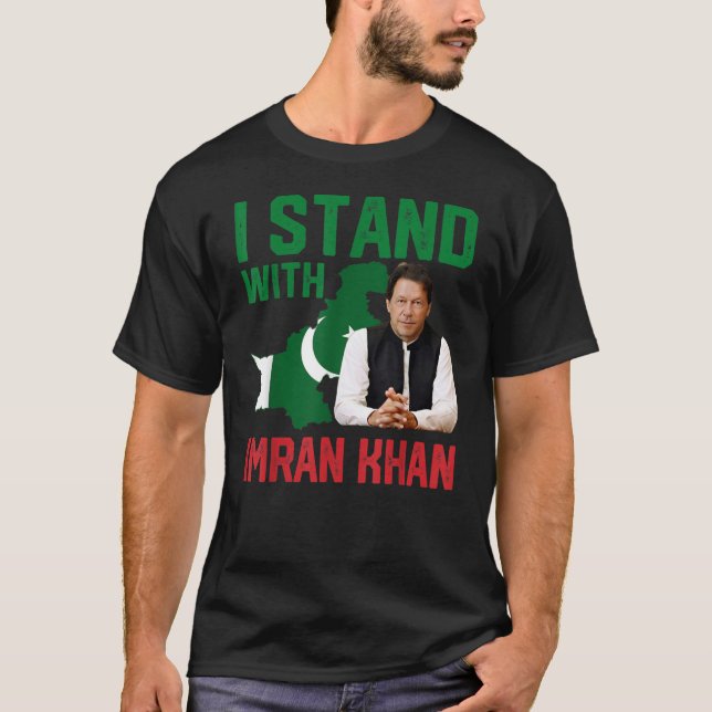 I Stand With Imran Khan PTI Party Pakistan t-shirt (Framsida)