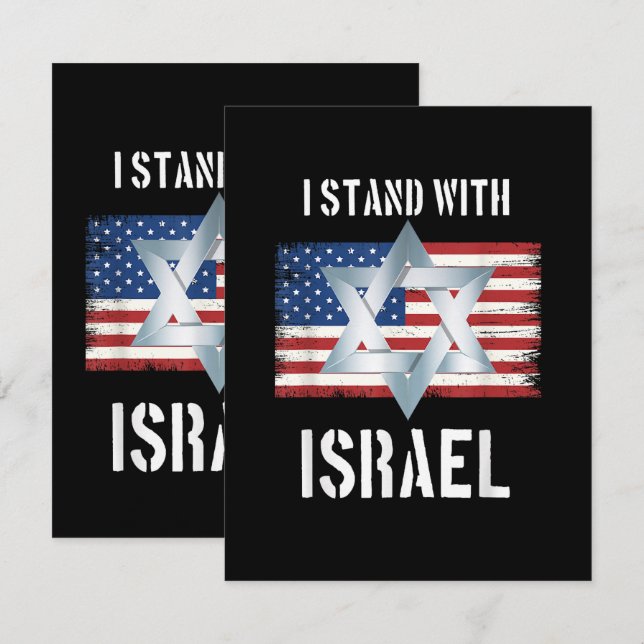 i stand with israel meddelande (Fram/baksida)