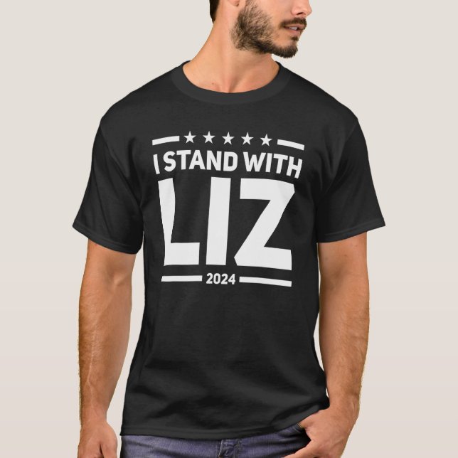 I Stand With Liz Cheney 2024 Election Democrat T Shirt (Framsida)