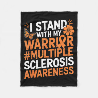 I Stand With My Warrior Multiple Sclerosis Awarene Fleecefilt