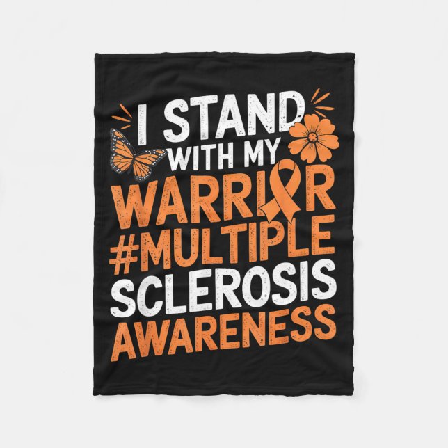 I Stand With My Warrior Multiple Sclerosis Awarene Fleecefilt (Framsidan)