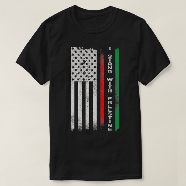 I Stand With Palestine Flag Premium  T Shirt (Design framsida)