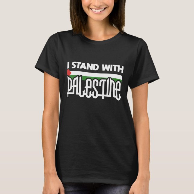 I Stand With Palestine T Shirt (Framsida)