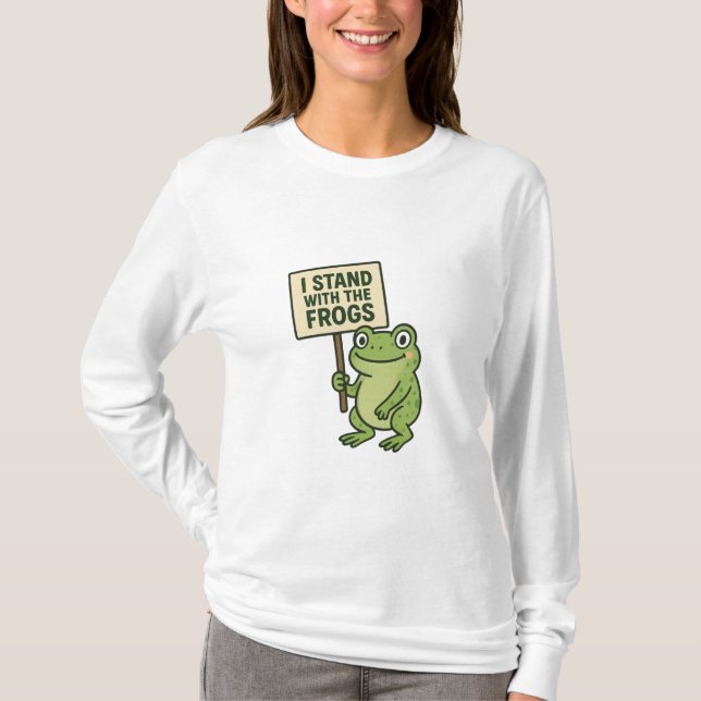 I Stand With The Frogs – Minimalist Typography Tee (Framsida)
