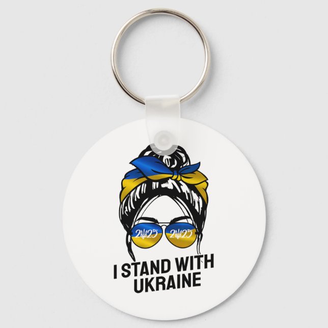 I Stand With Ukraine 2025 Shirts Ukrainian Flag Fr Nyckelring (Framsida)